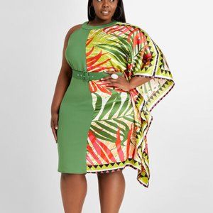 Belted Scarf One Shoulder Bodycon